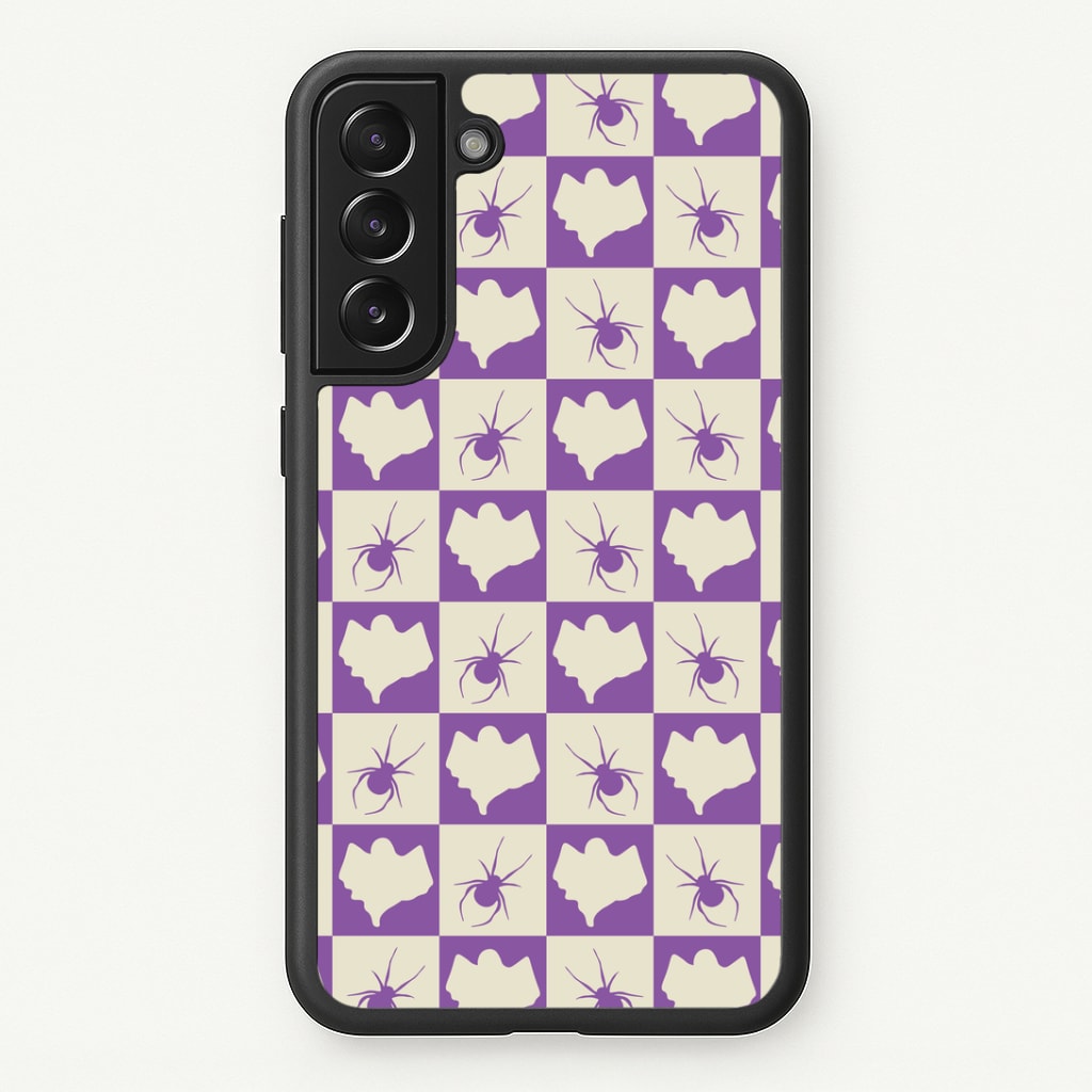 Spiders And Ghosts Checkered Pattern I Galaxy S21 Plus Case
