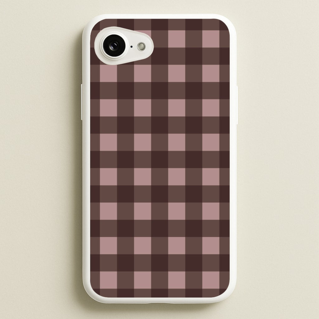 Chocolate Gingham iPhone 16e Case