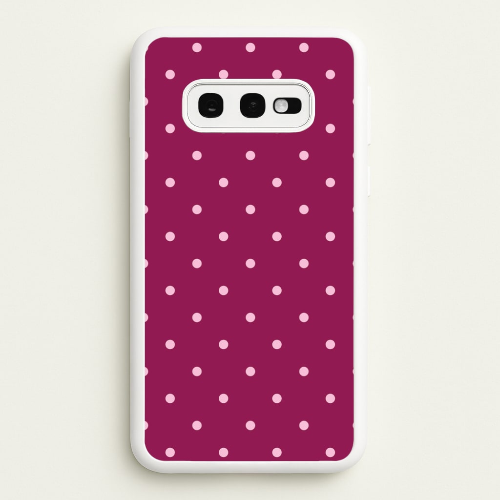Raspberry Polka Dots Galaxy S10e Case