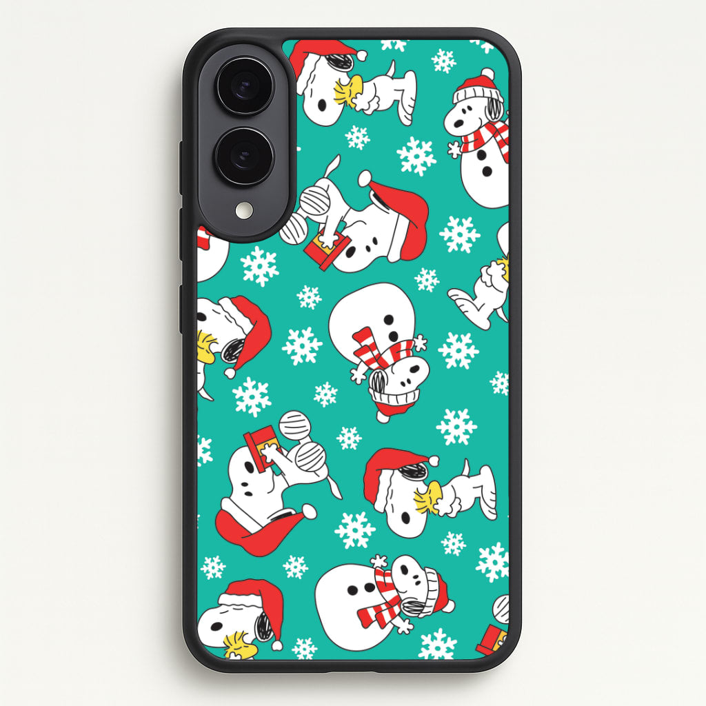 Christmas Cartoon Beagle Pattern Galaxy S25 Edge Case