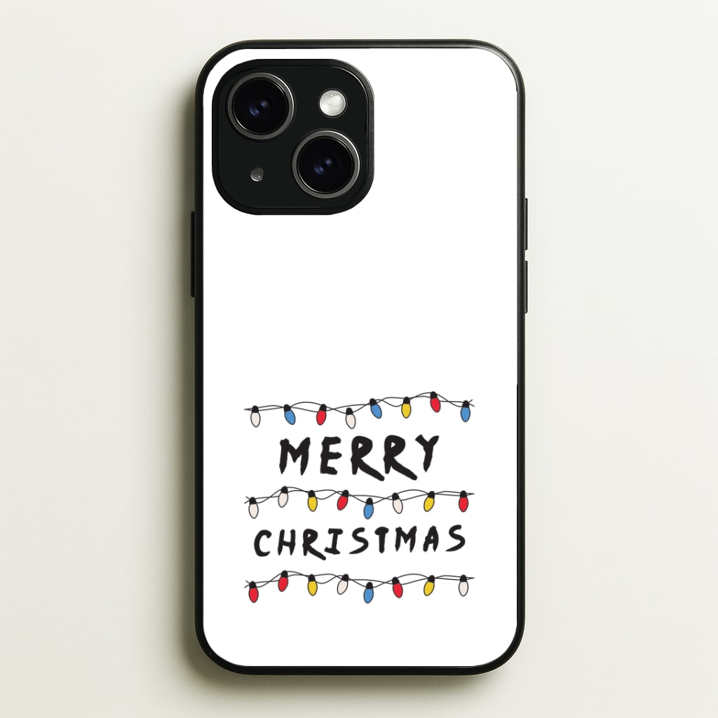 Merry Christmas String Lights iPhone 14 Plus Case