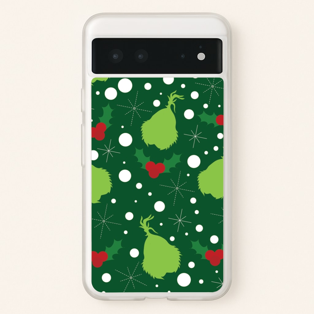 Green Creature Christmas Pattern Google Pixel 6 Case