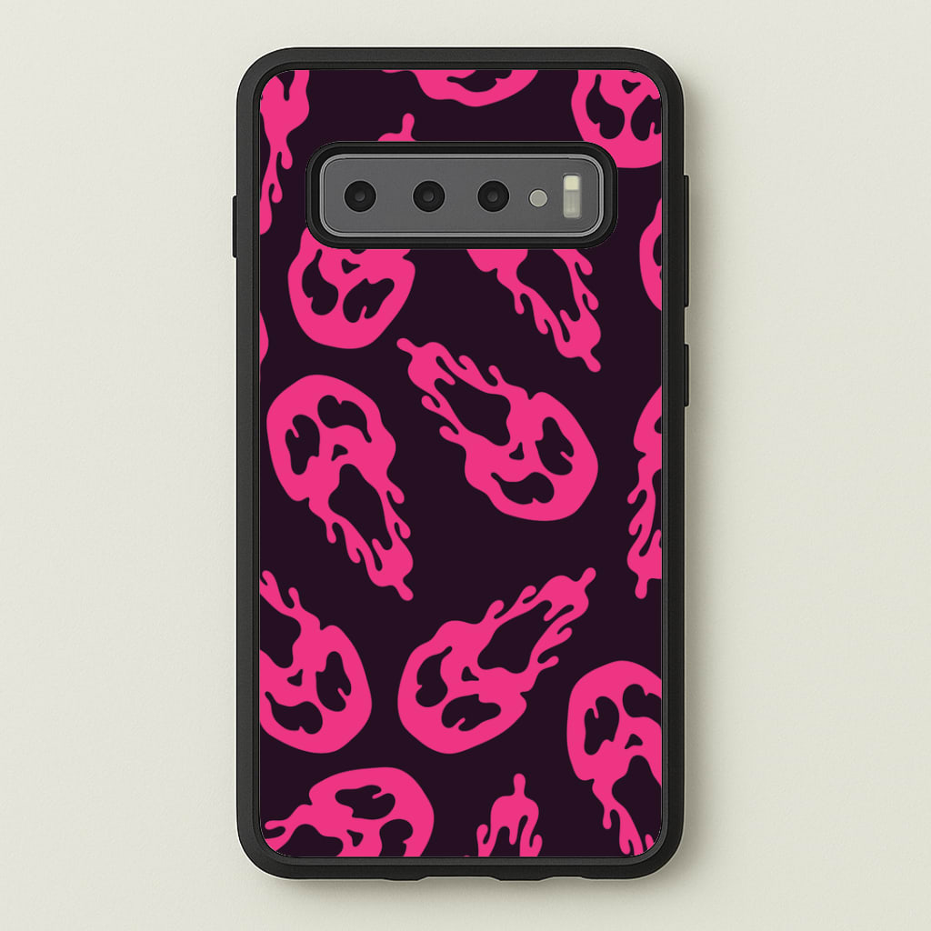 Trippy Ghost Face Pattern Galaxy S10 Case