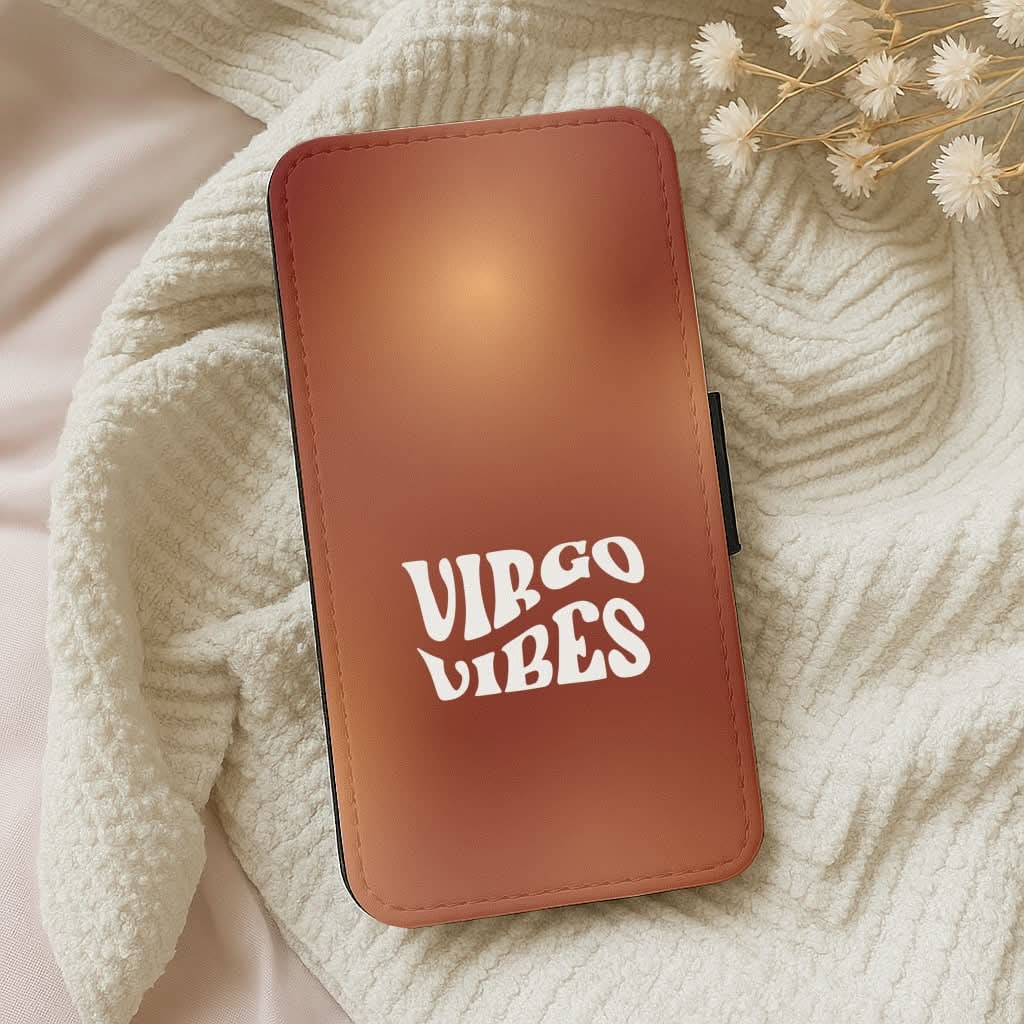 Virgo Vibes Gradient Zodiac Leather Phone Case