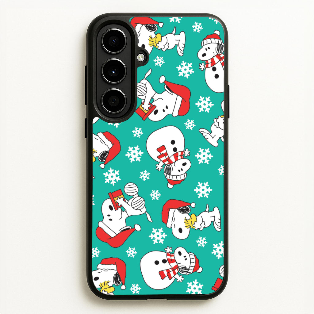 Christmas Cartoon Beagle Pattern Galaxy A56 Case