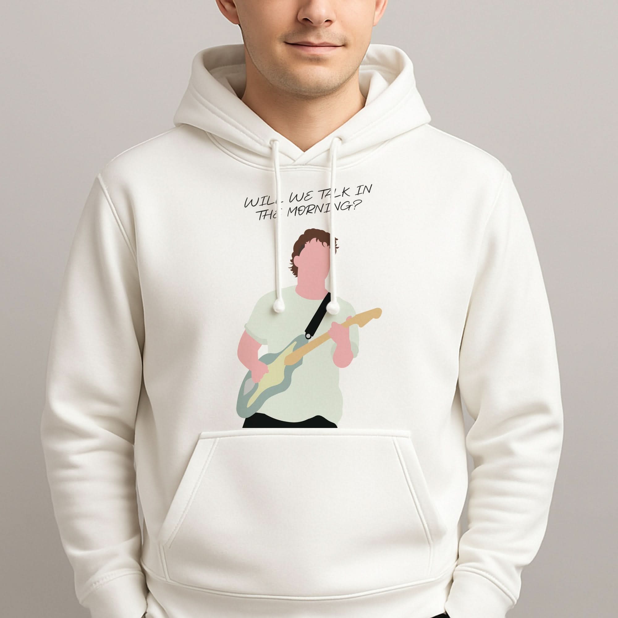 Will We Talk In The Morning Yellow Mens Hoodie