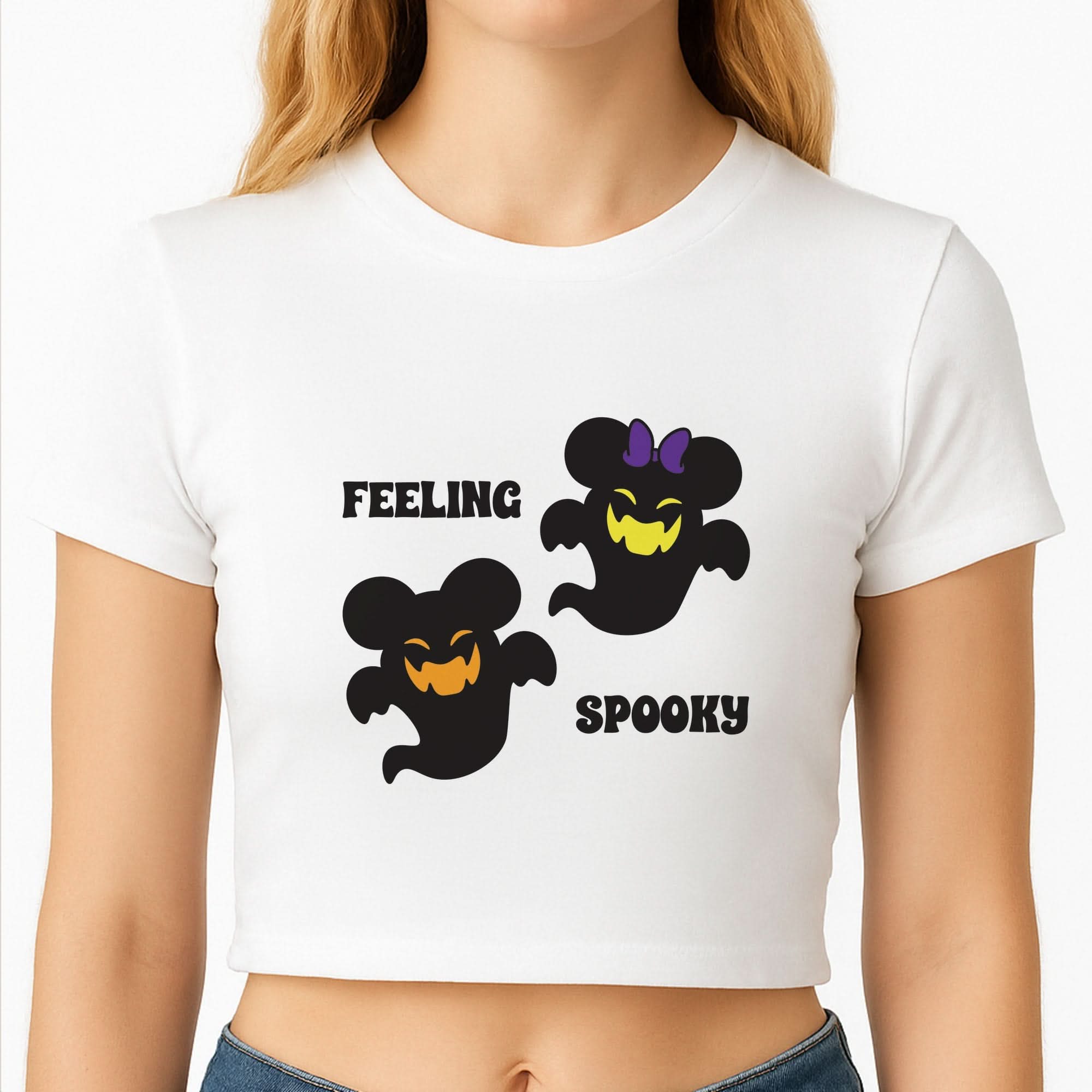 Feeling Spooky Mouse Ghosts Crop Top