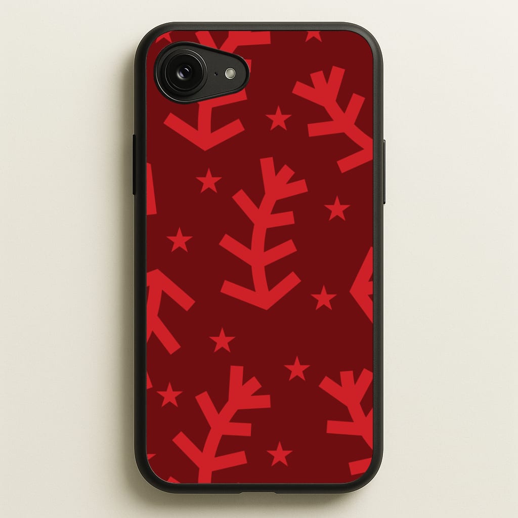 Abstract Ferns And Snowflakes Pattern iPhone 16e Case