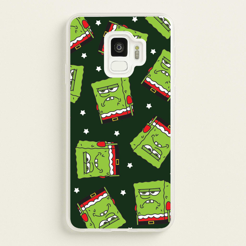 Grumpy Christmas Cartoon Sponge Pattern Galaxy S9 Case