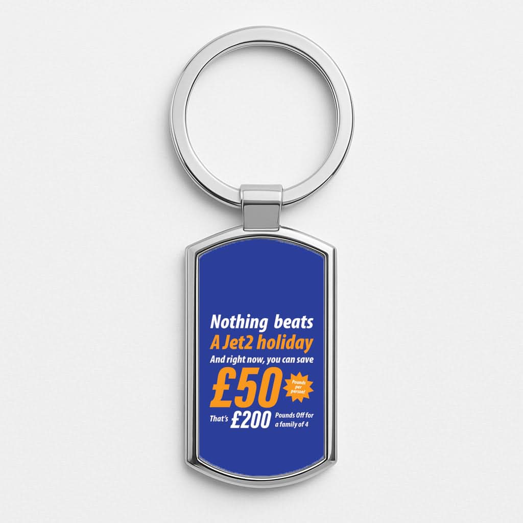Nothing Beats A Jet Holiday Silver Metal Keyring