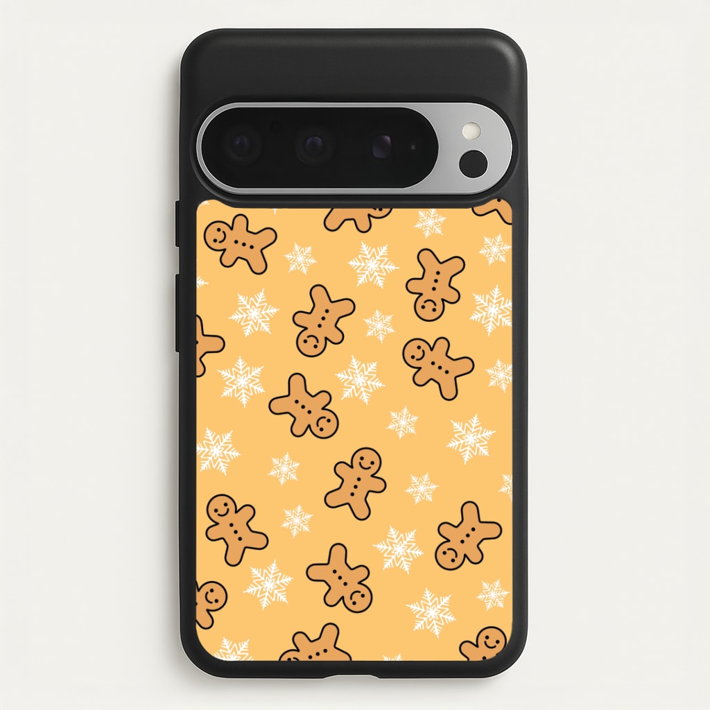 Cute Gingerbread And Snowflakes Pattern Google Pixel 9 Pro XL Case