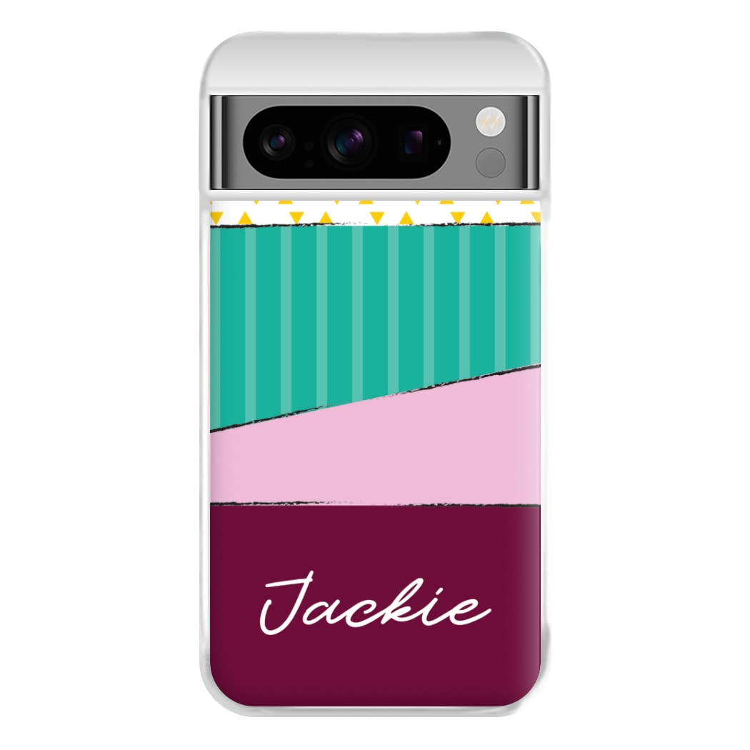 Geometric Patterns Personalised Name Google Pixel 8 Pro Case