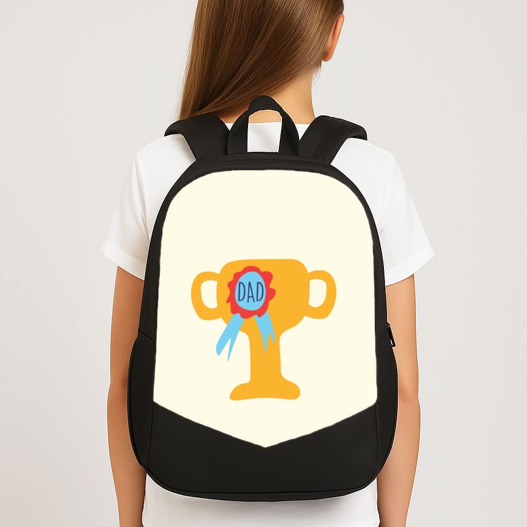 Cartoon Dad Trophy School Bag
