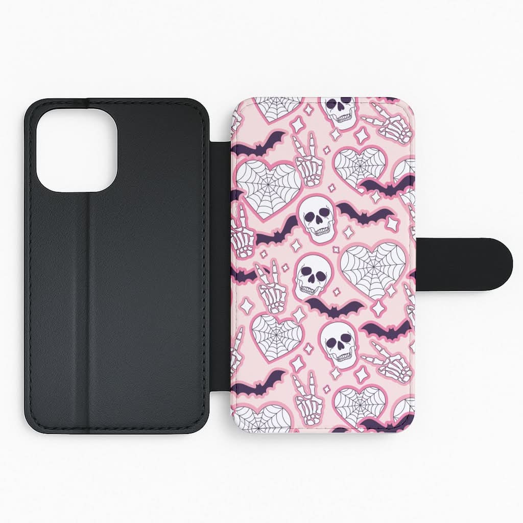 Cute Halloween Stickers Pattern Flip Phone Case