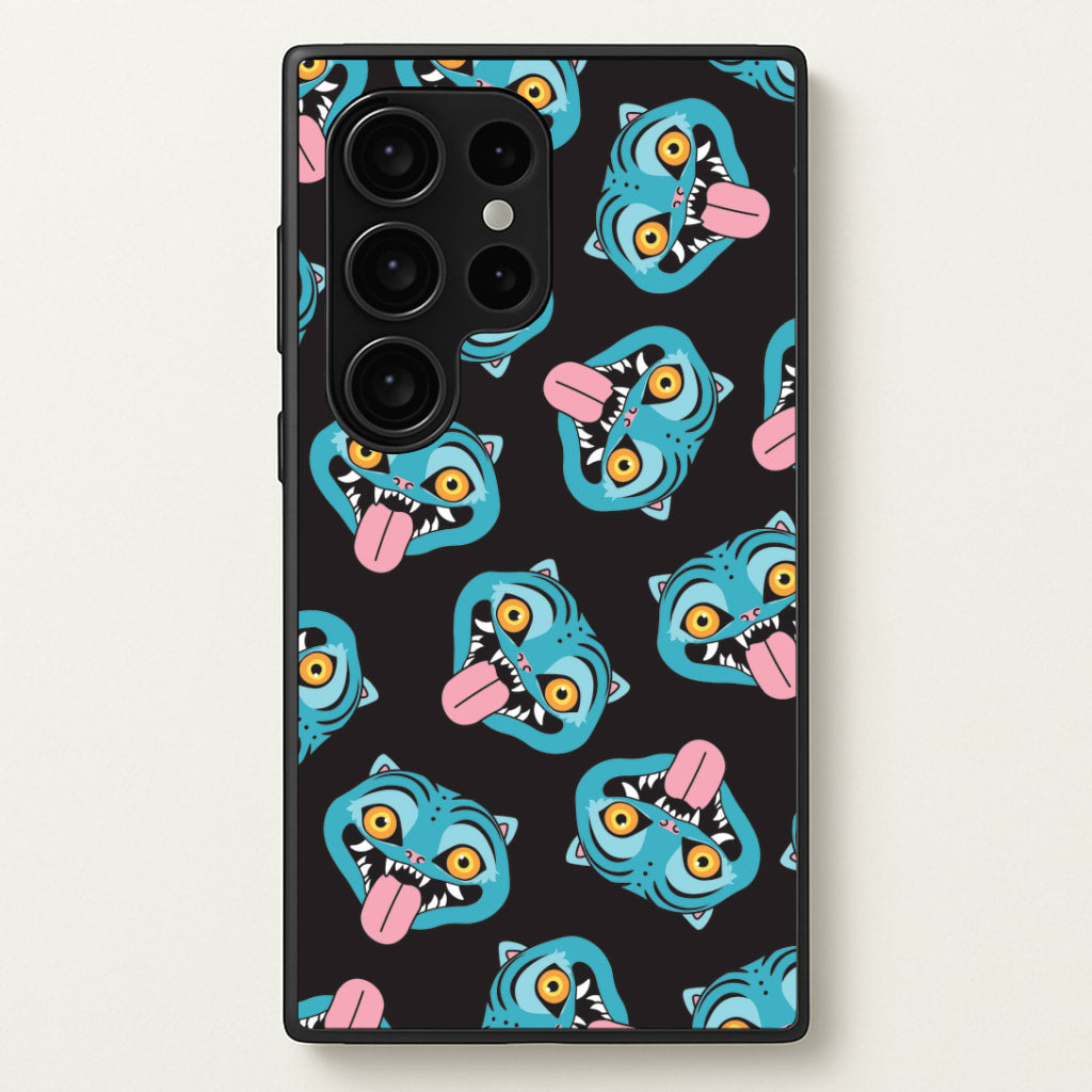 Demon Cat Pattern Galaxy S24 Ultra Case