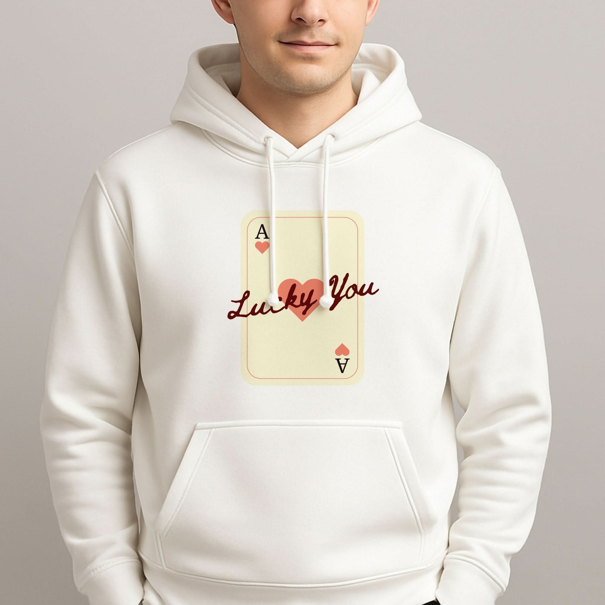 Lucky You Card Mens Hoodie