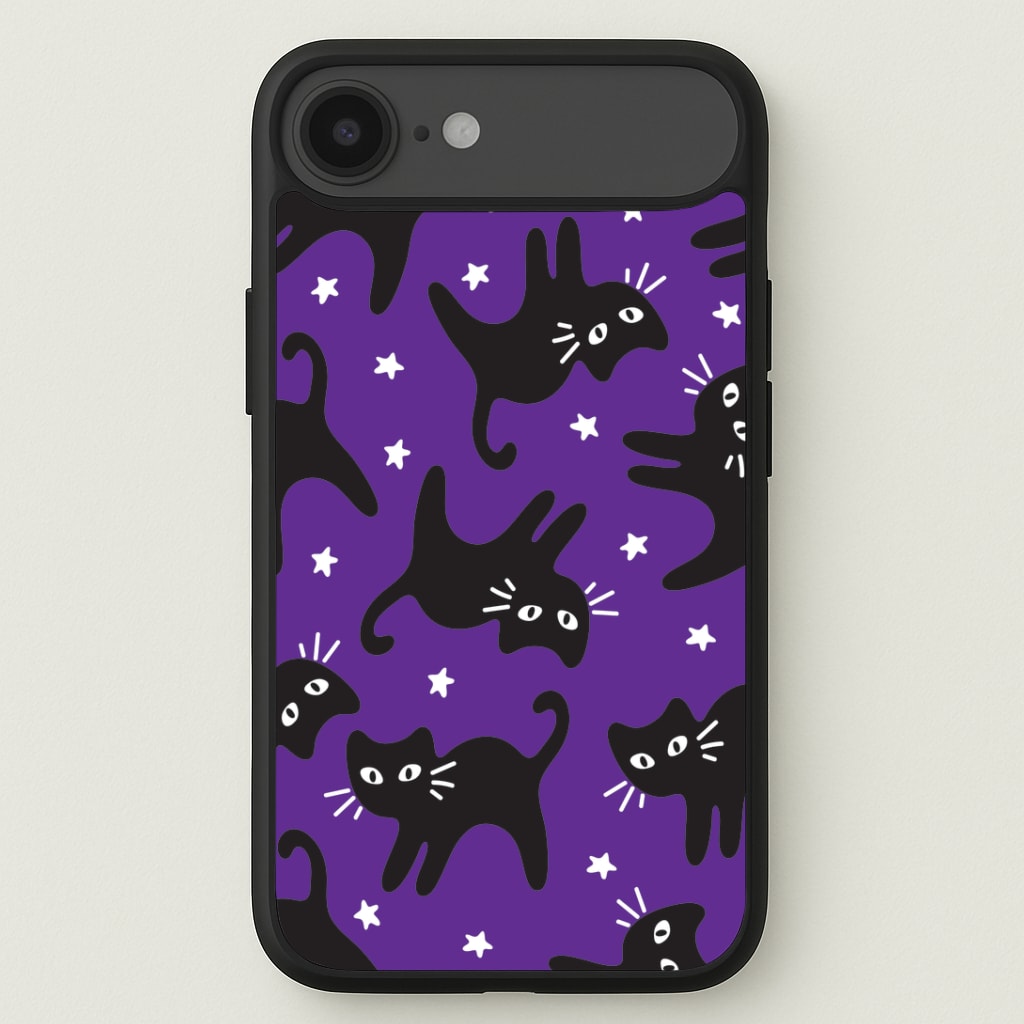 Cartoon Black Cats And Stars Pattern iPhone 17 Air Case