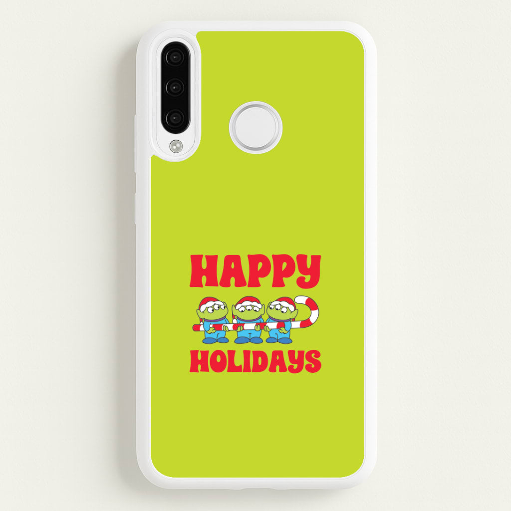 Happy Holidays Cute Green Aliens Huawei P30 Pro Case