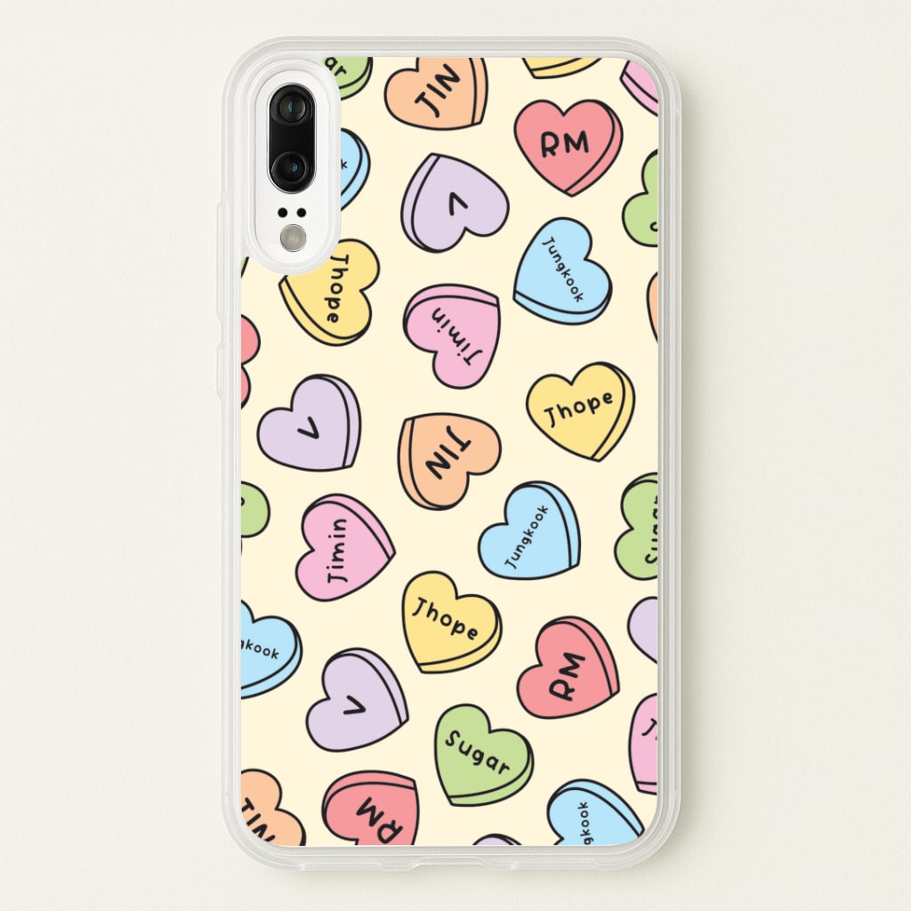 K-Pop Band Members Love Hearts Pattern Huawei P20 Case