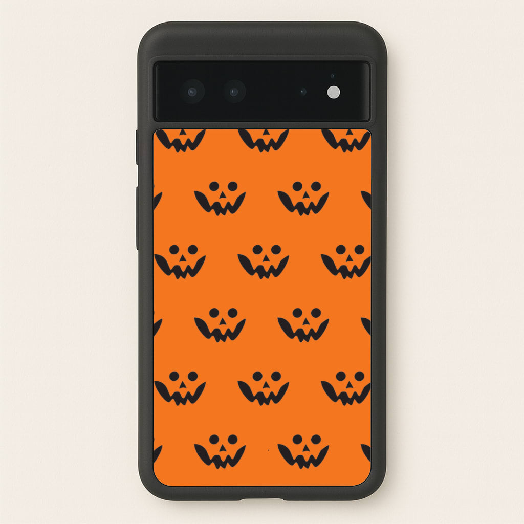 Carved Pumpkin Face Pattern Google Pixel 6 Case