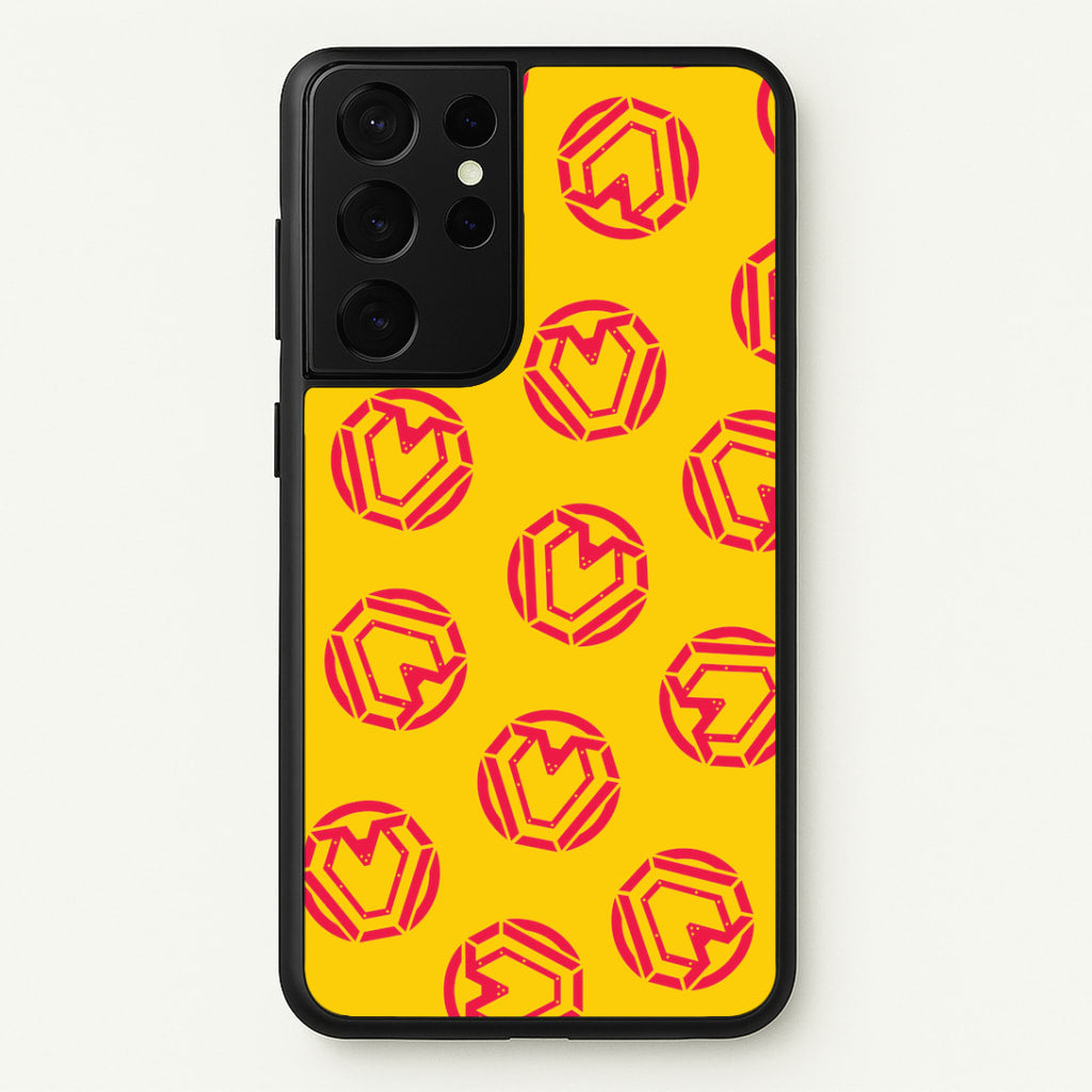 Metal Heart Pattern Galaxy S21 Ultra Case