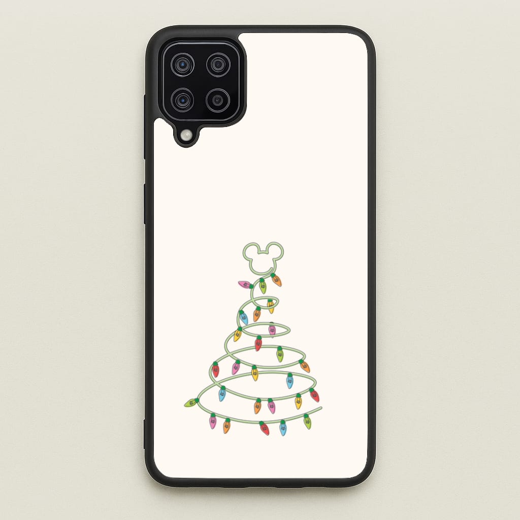 Cartoon Mouse Christmas Tree Lights Galaxy A12 Case