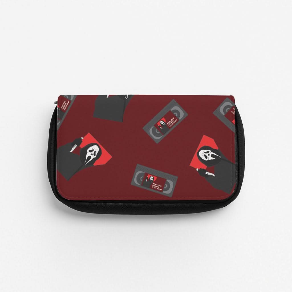 VHS & Ghostface Pattern Pencil Case