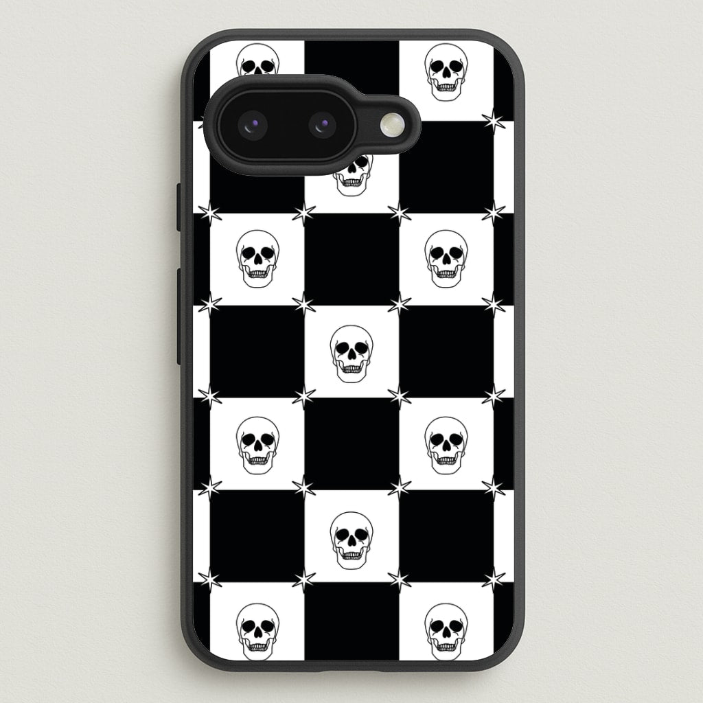 Checkered Skulls Pattern Google Pixel 9a Case