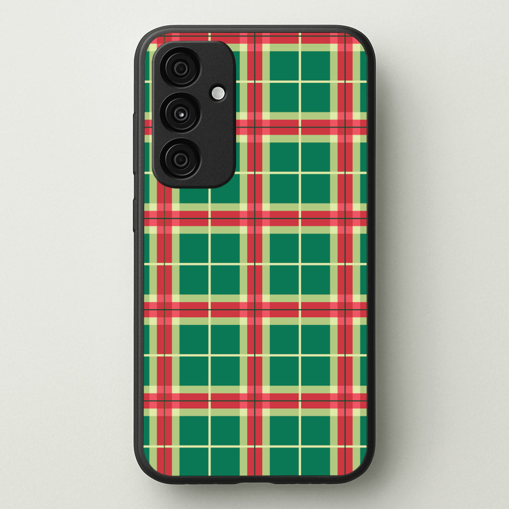 Red And Green Tartan II Christmas Pattern Galaxy A35 Case