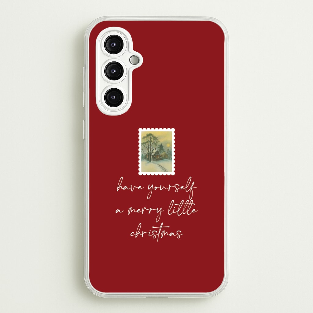 A Merry Little Christmas Stamp Galaxy A14 Case