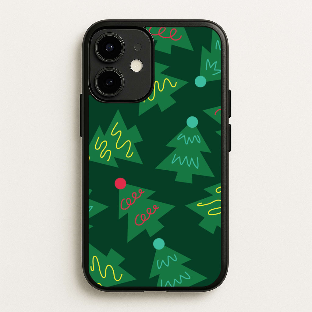Abstract Christmas Trees Pattern iPhone 12 / 12 Pro Case
