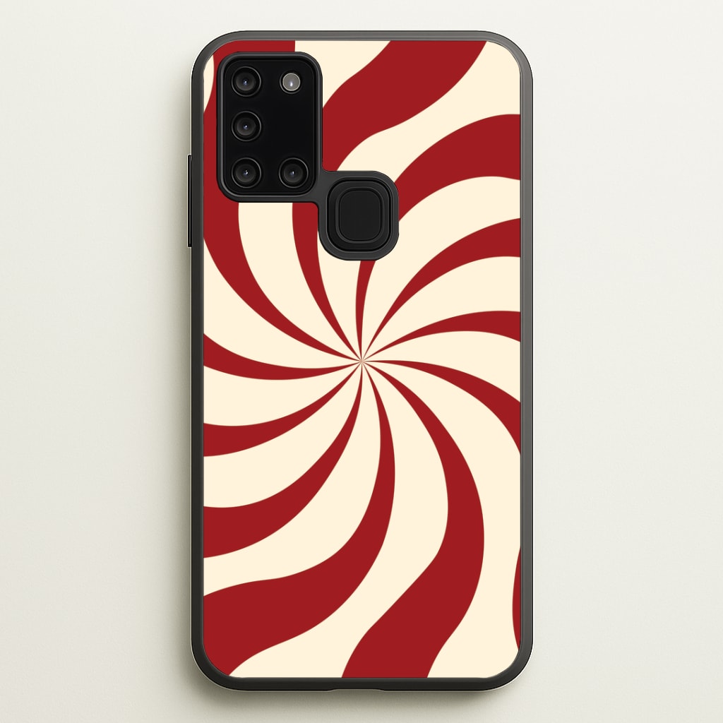 Peppermint Swirl Pattern Galaxy A21s Case
