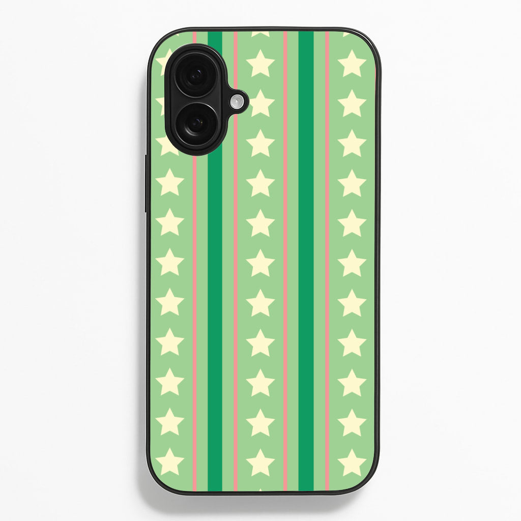 Stars And Stripes Christmas Pattern iPhone 16 Plus Case