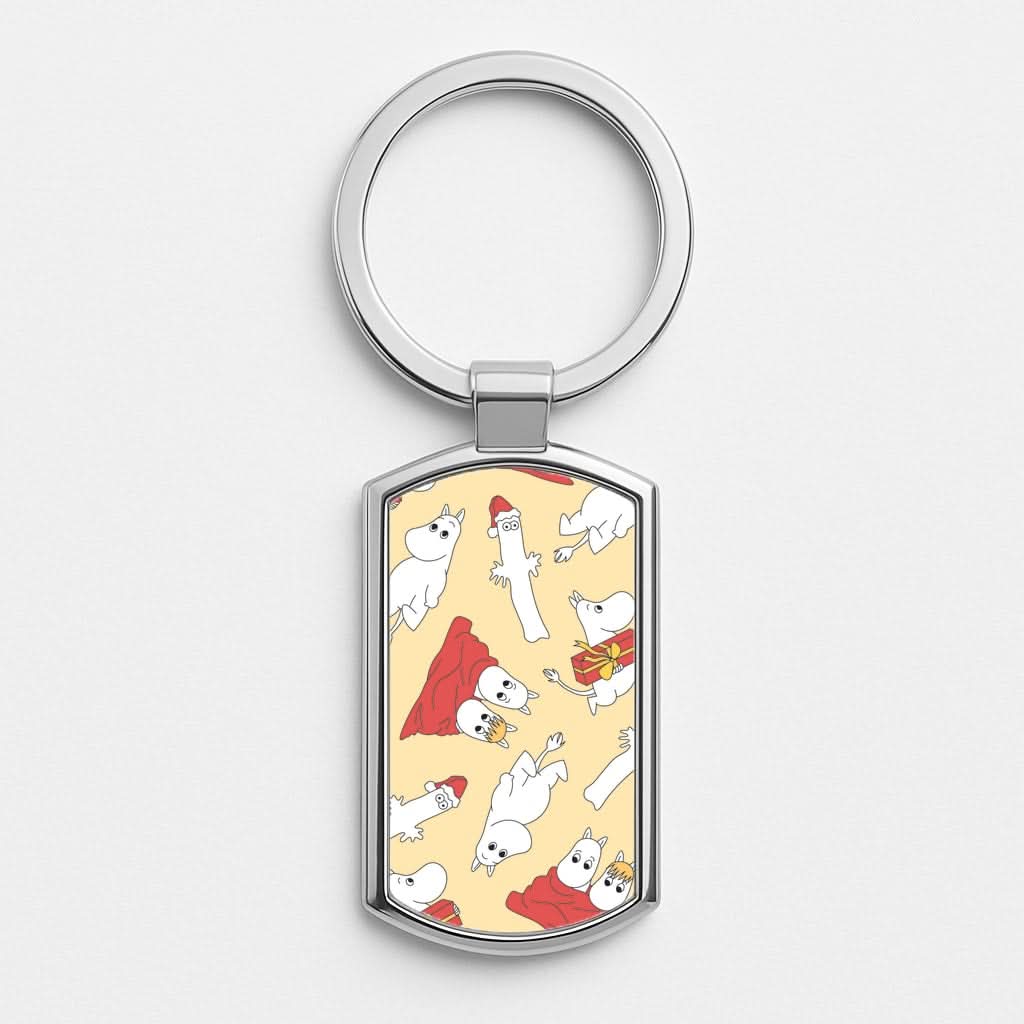 Christmas Mooms Pattern Luxury Keyring