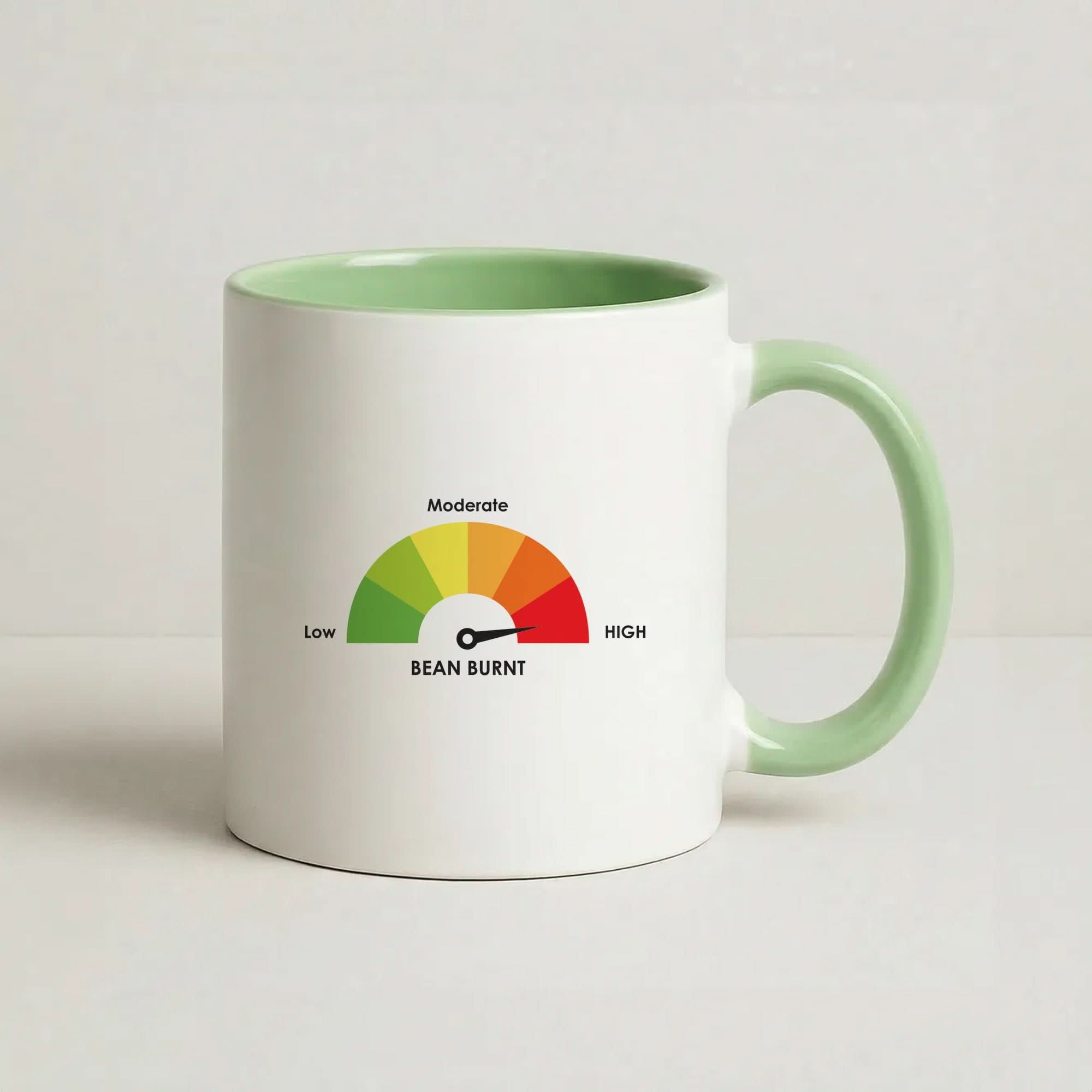 Burnt Bean Guage Green Mug