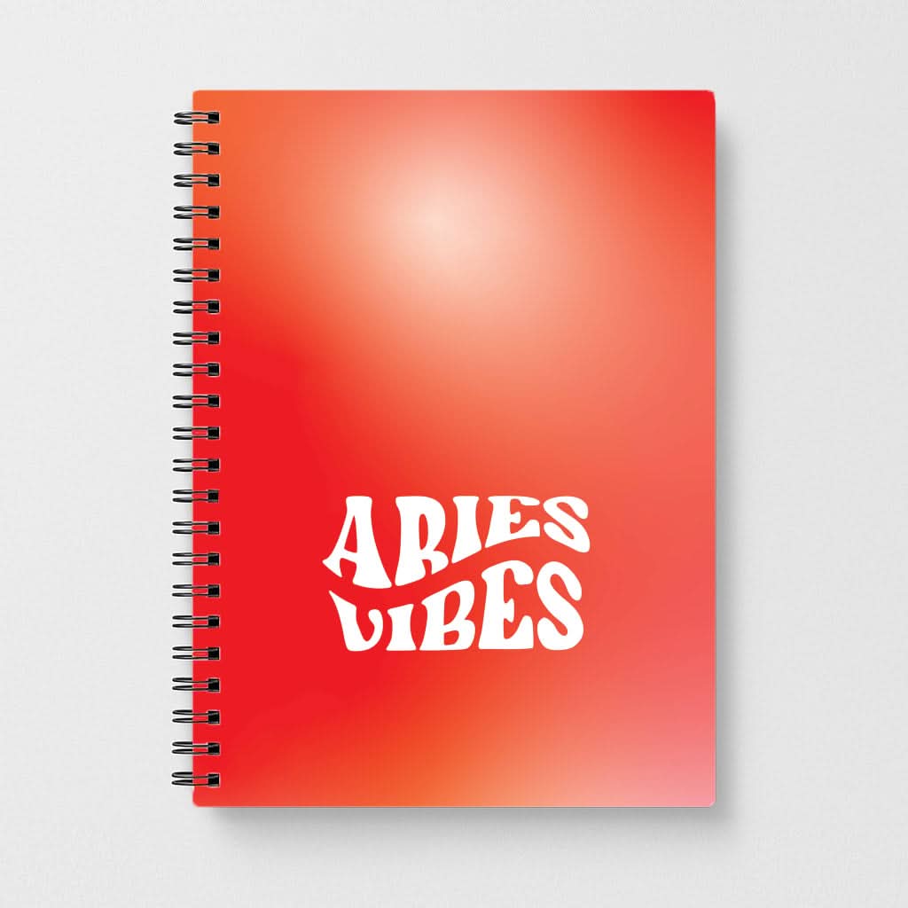 Aries Vibes Gradient Zodiac Notebook