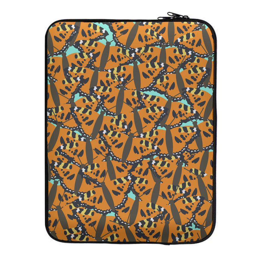 Orange Butterfly - Butterfly Patterns Laptop Sleeve