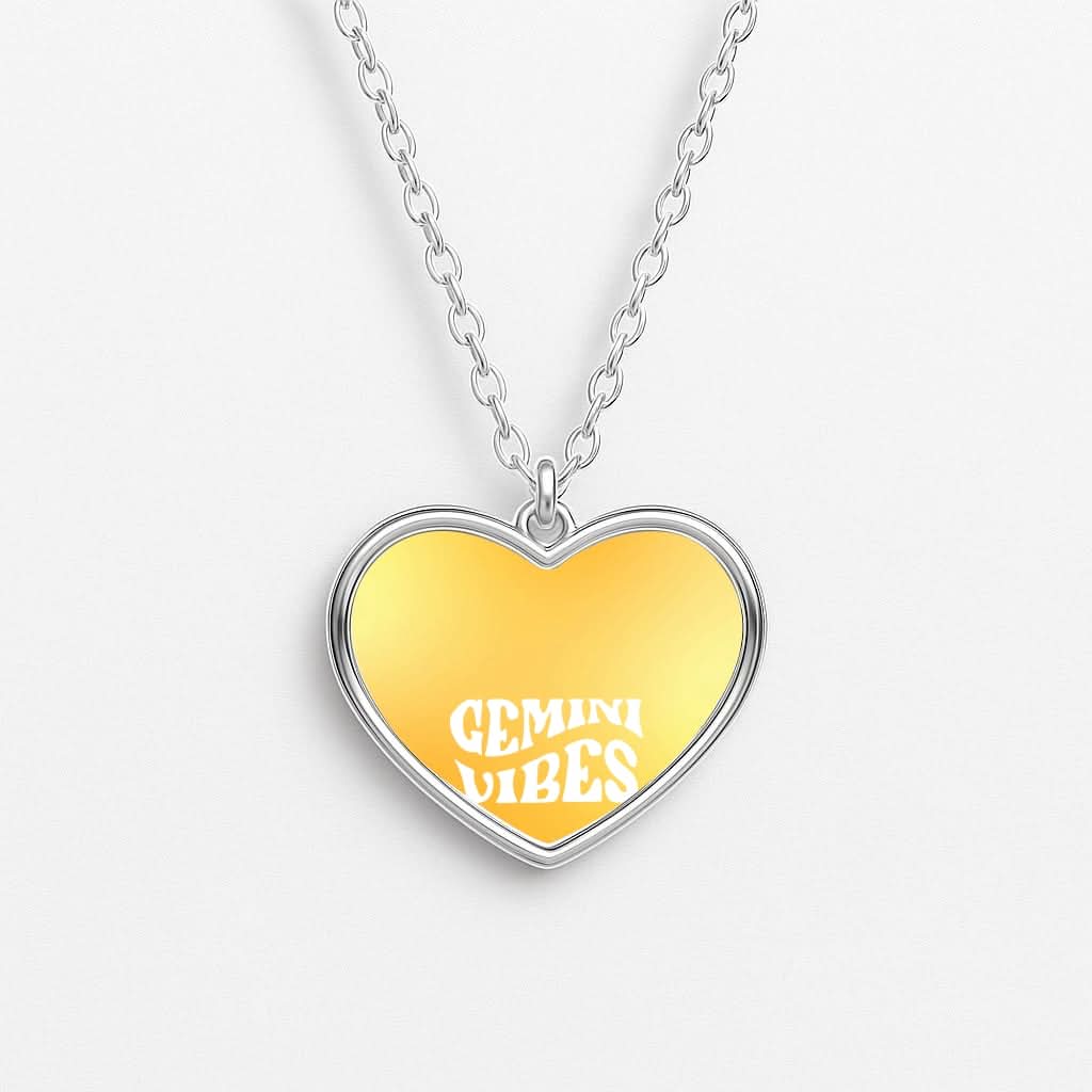 Gemini Vibes Gradient Zodiac Heart Necklace