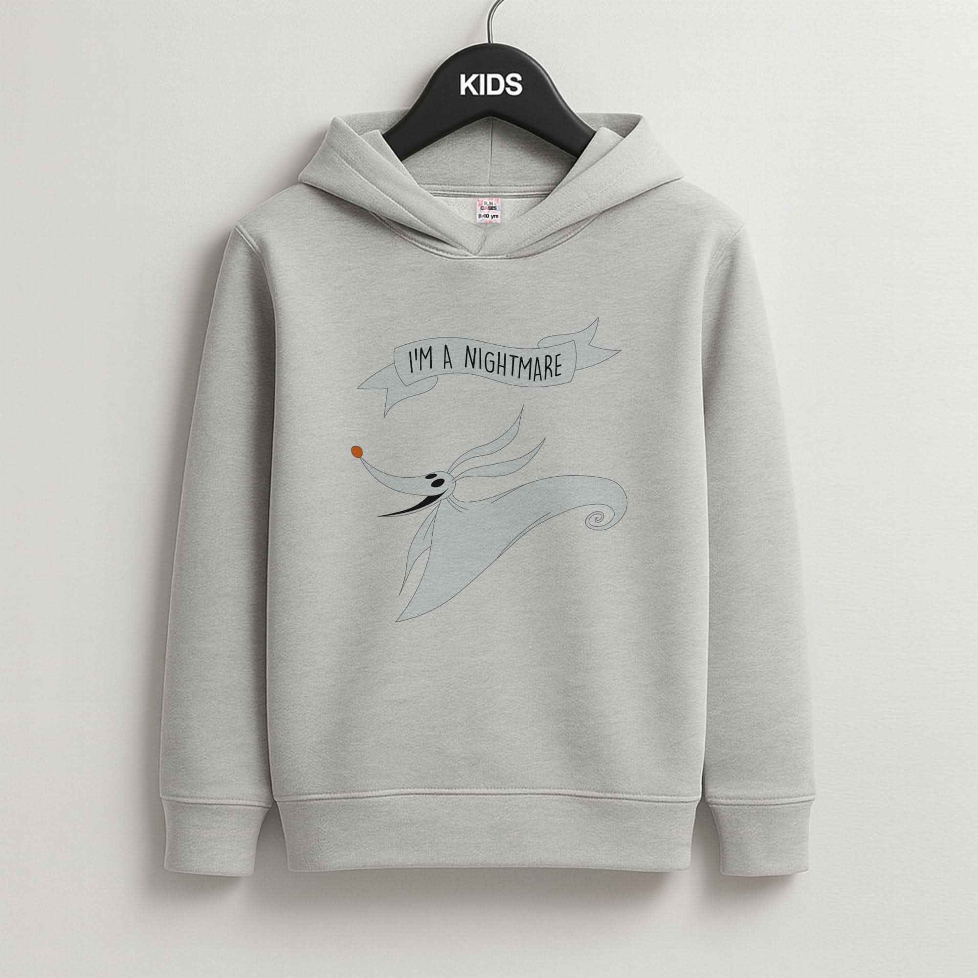 Stripey I'm A Nightmare Grey Kids Hoodie