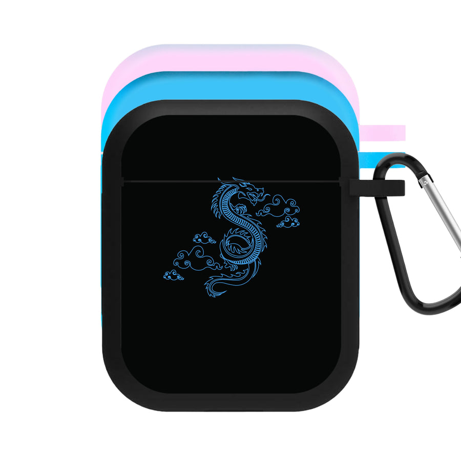 Blue - Dragon Patterns AirPods Case