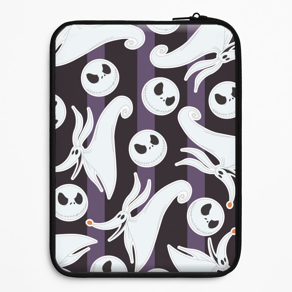 Skeleton Dog And Face Pattern Laptop Sleeve