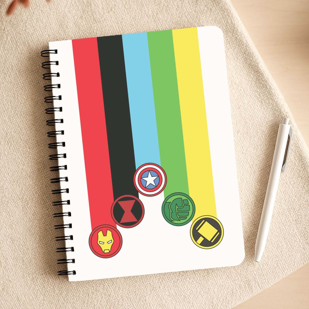 Superhero Team Colourful Symbols Notepad