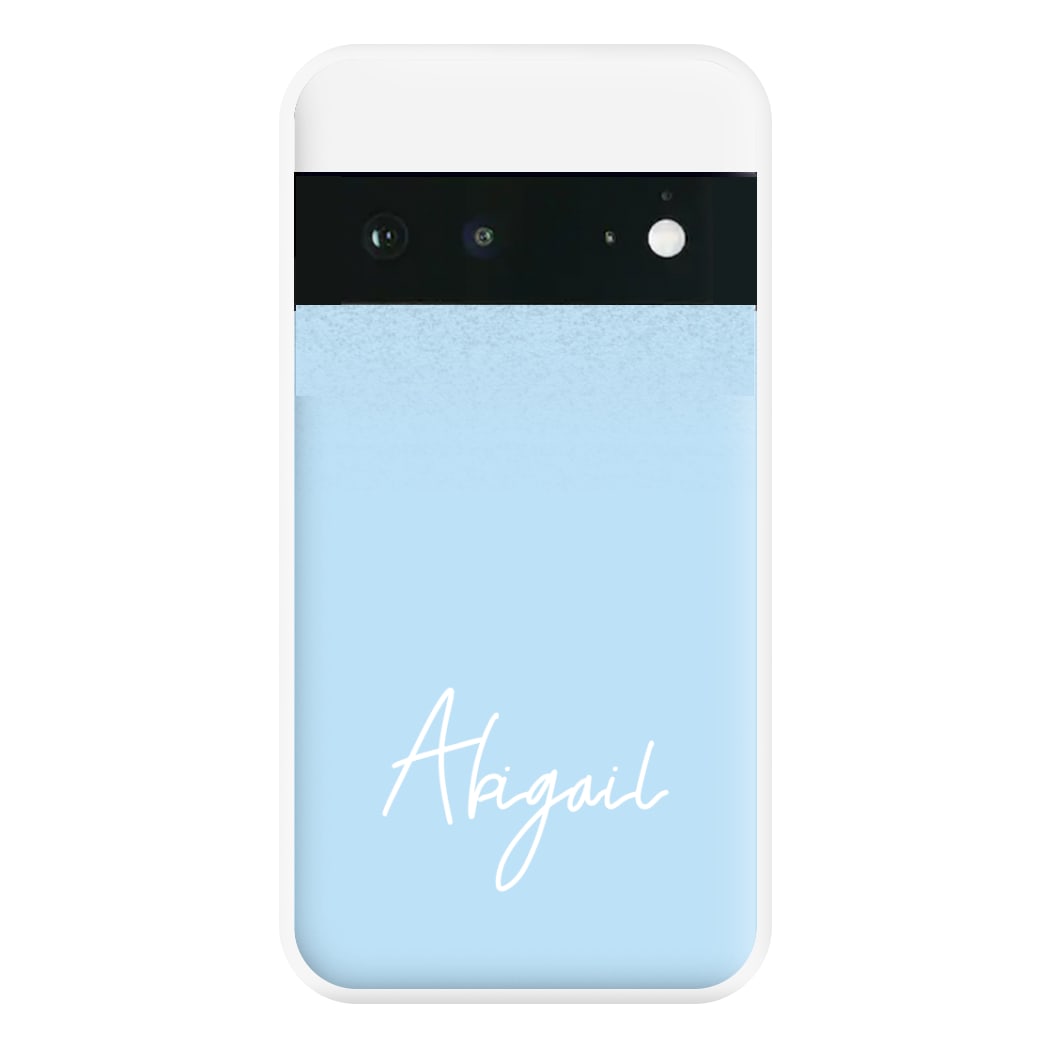 Blue Glitter Personalised Name Google Pixel 6 Case