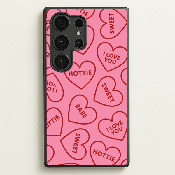 Quote Love Hearts Pattern Galaxy S25 Ultra Case