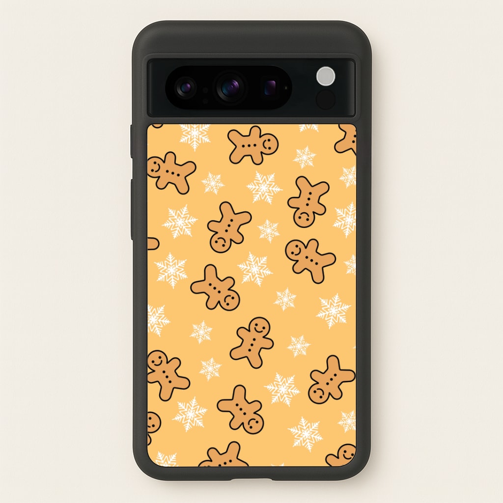 Cute Gingerbread And Snowflakes Pattern Google Pixel 8 Pro Case