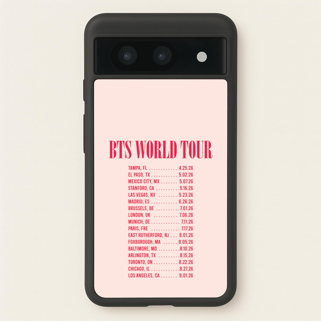 K-Pop Band World Tour List 2026 Google Pixel 8a Case