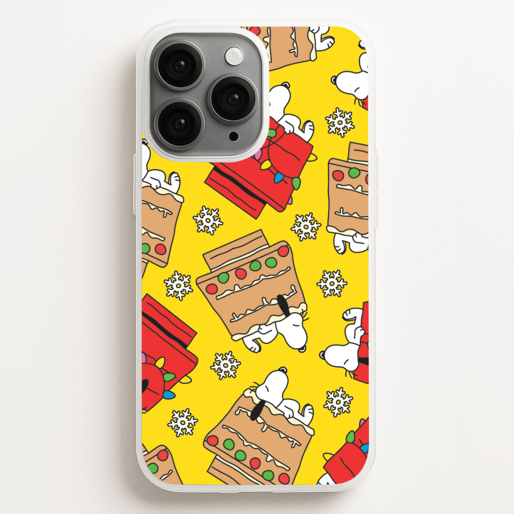 Cartoon Beagle Fairylights And Gingerbead Pattern iPhone 12 Pro Max Case