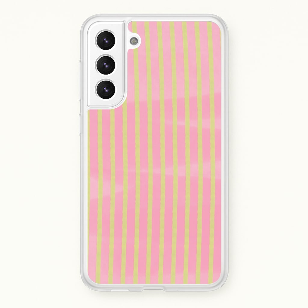 Pink Meadow Stripes Galaxy S22 Plus Case