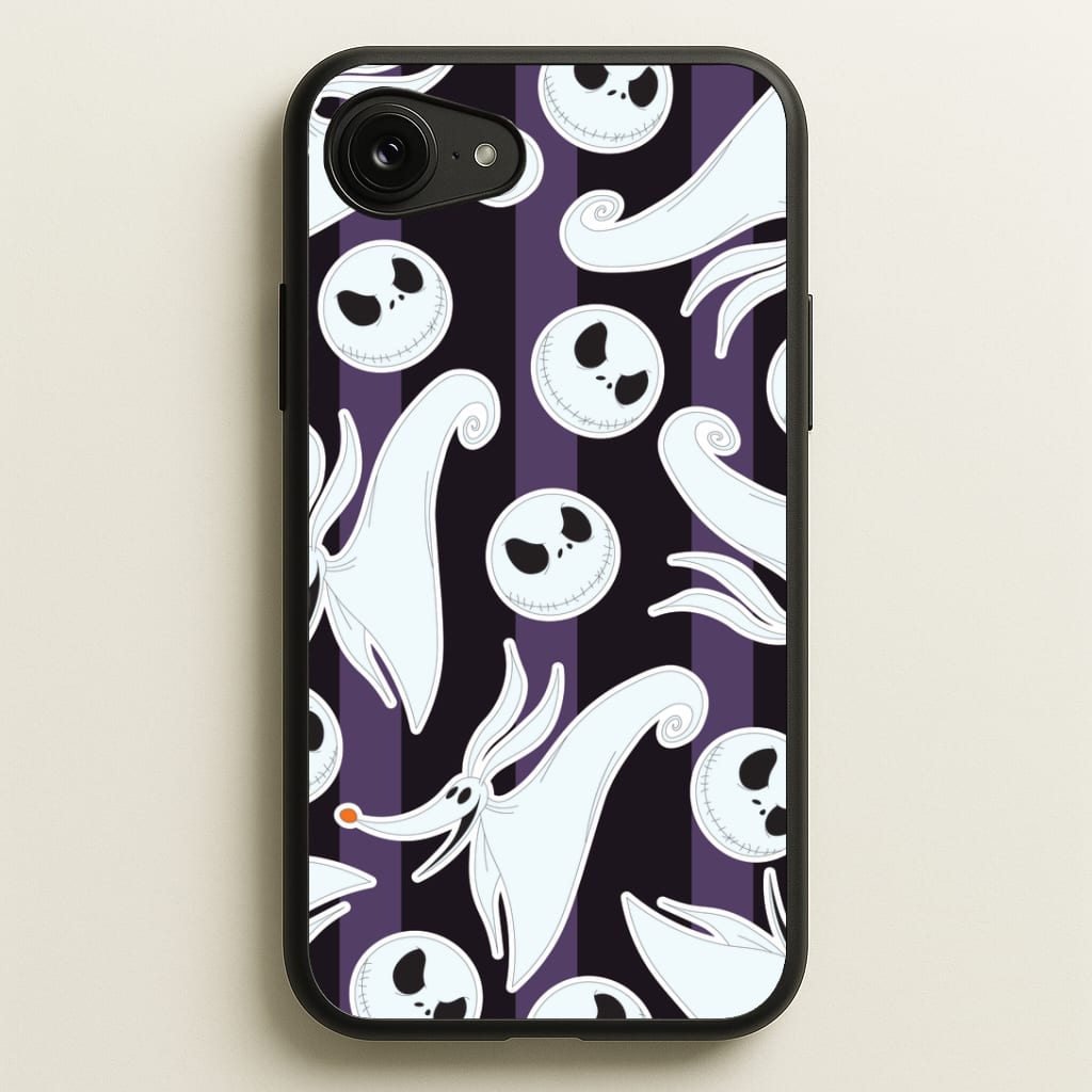 Skeleton Dog And Face Pattern iPhone 16e Case