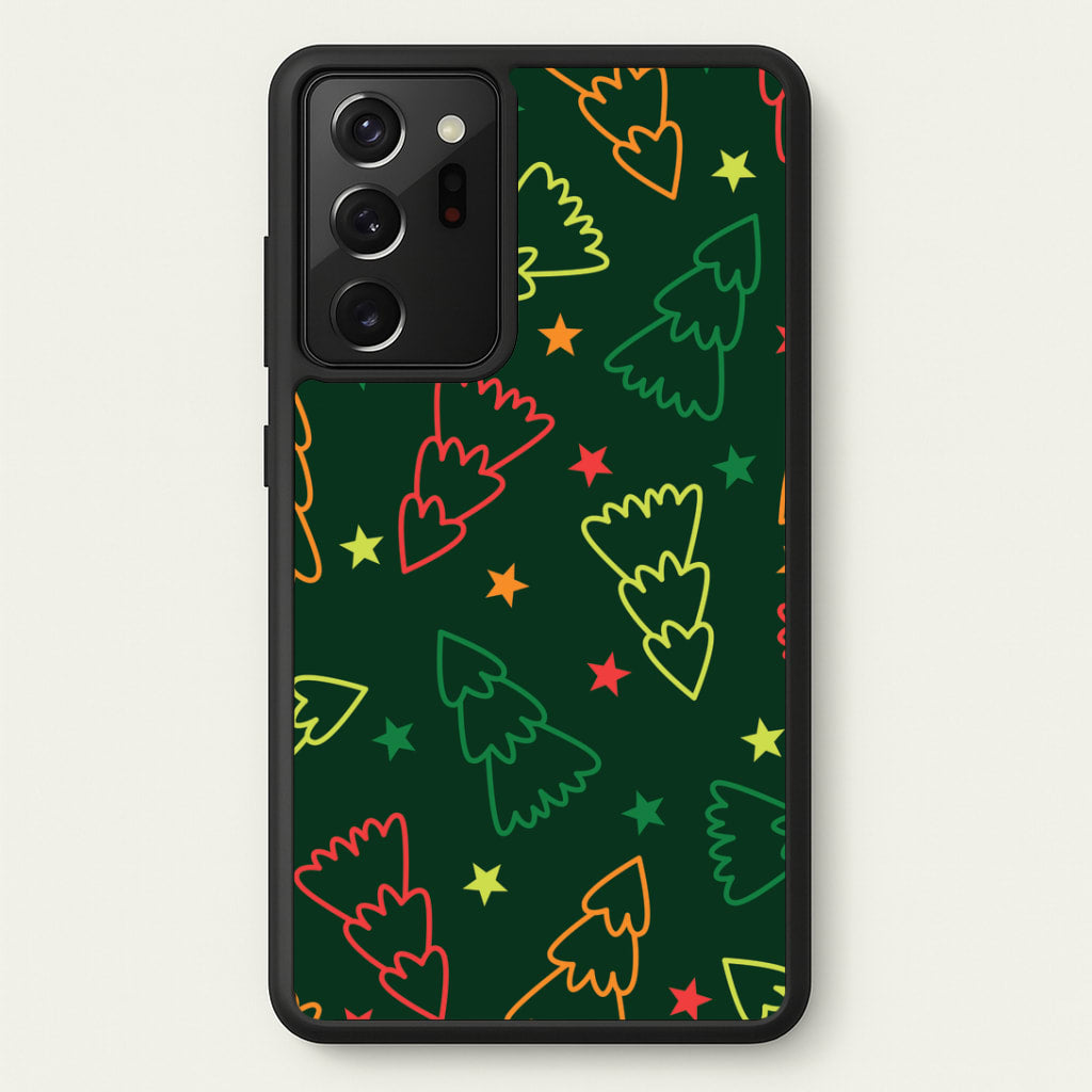 Colourful Christmas Tree Outlines Pattern Galaxy Note 20 Ultra Case